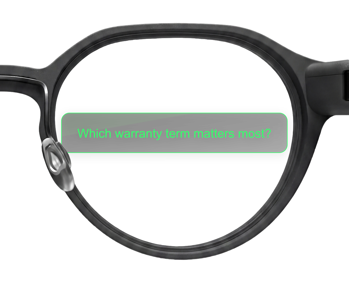 Live coaching cue projected through RepSight glasses